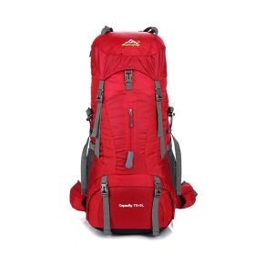 Professional Mountaineering Package Outdoor Camping Backpack Large Capacity Leisure (Color: Red)