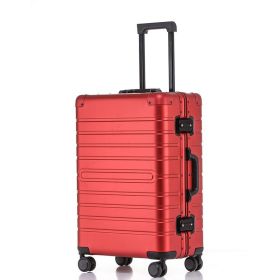 All Aluminum Magnesium Alloy Trolley Case Universal Wheel Metal Box (Option: Red-20inch)