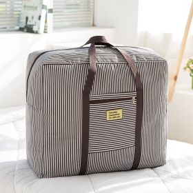 Thickened Extra Large Oxford Quilt Storage Bag Waterproof (Option: Coffee stripes-Large)